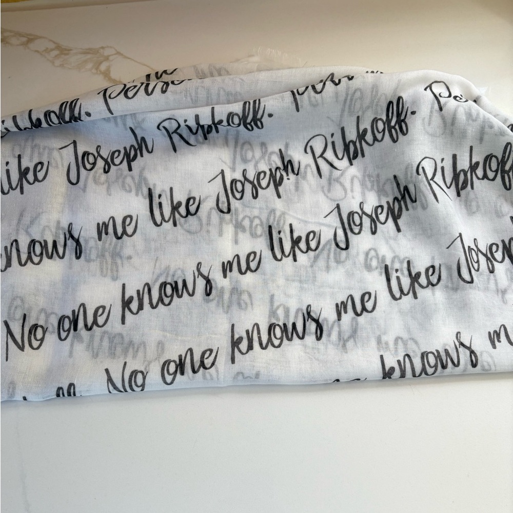 Joseph Ribkoff Sheer Black & White Accent Scarf